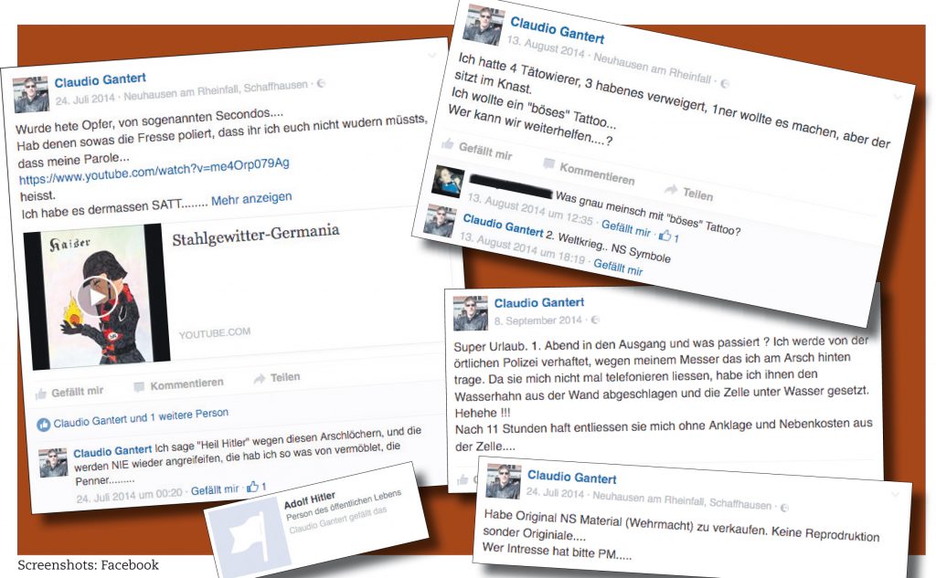 Screenshots: Facebook-Profil von Claudio Cantert