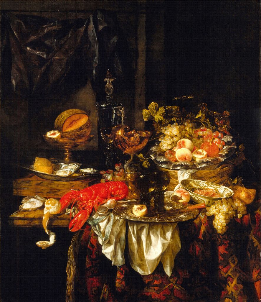 Abraham van Beyeren, Bankett Atilleben 1667, Öl auf Leinwand / Alarmy Stock Foto