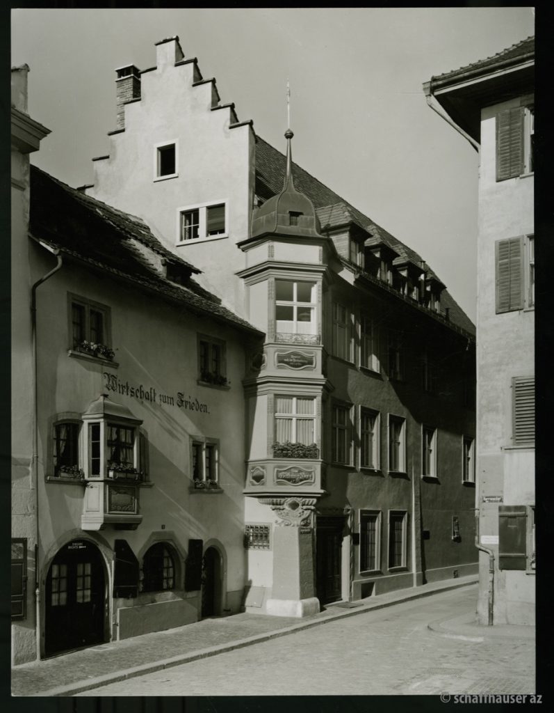 Die Wirtschaft zum Frieden 1950. Foto: C. Koch (Fotoarchiv Wessendorf)/Stadtarchiv Schaffhausen.